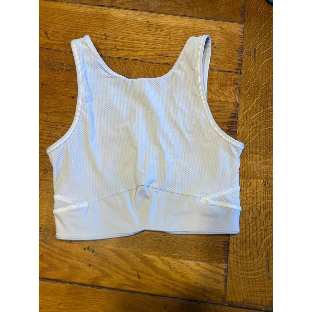 Lululemon Energy Bra Mesh Light Gray Medium Support Training Gym Sport Bra